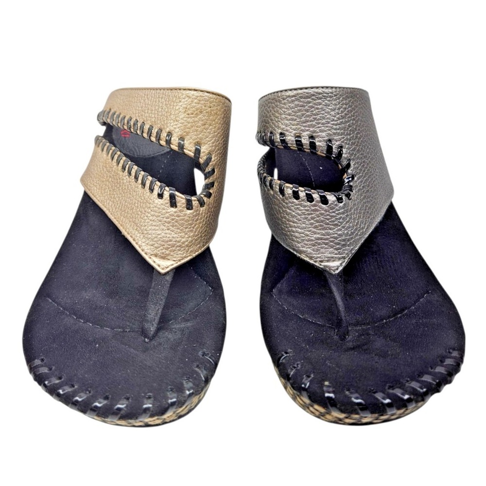 Modzori Tita Women's Size 8 Mid Wedge Reversible Thong Sandal NIB